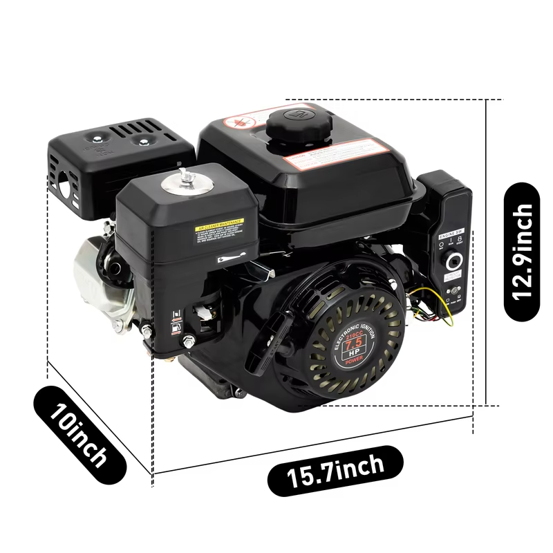 7.5HP 4 Stroke Gas Engine Electric Start 212CC, 3600 RPM Key Start Industrial Grade Gasoline Engine Go Kart Engine Motor