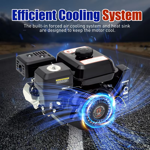 7.5HP 4 Stroke Gas Engine Electric Start 212CC, 3600 RPM Key Start Industrial Grade Gasoline Engine Go Kart Engine Motor