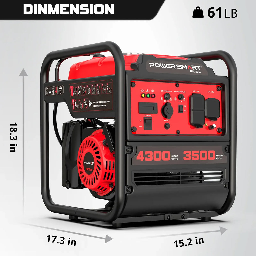 【DealsForYouDays】PowerSmart 4300-4500 Watt Inverter Generator,Heavy Duty Motor,with ECO Mode,Gas Powered,RV Ready,Hurricane season,Storm Weather,Lightweight and Emergency Backup,Camping, EPA Compliant,Summervibes,DB5041 DB5041C DL5040C DB5041C