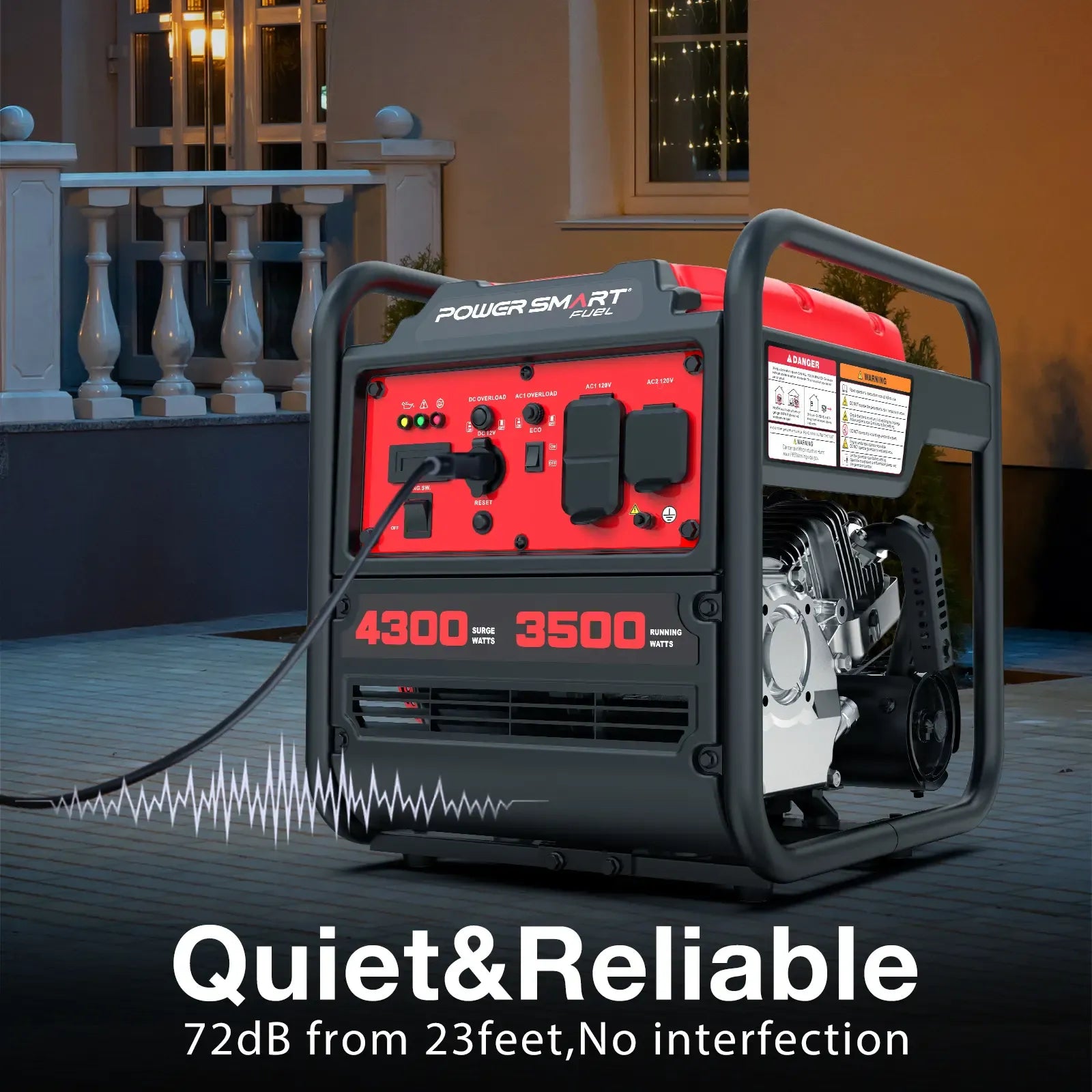 【DealsForYouDays】PowerSmart 4300-4500 Watt Inverter Generator,Heavy Duty Motor,with ECO Mode,Gas Powered,RV Ready,Hurricane season,Storm Weather,Lightweight and Emergency Backup,Camping, EPA Compliant,Summervibes,DB5041 DB5041C DL5040C DB5041C