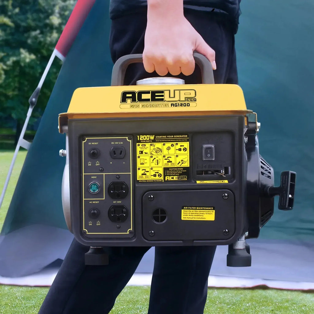 Aceup Energy 1200W 2-Stroke Gas Powered Generator | Portable, Ultralight EPA & CARB Compliant Generator for Camping, Home Improvement Electrical Equipment-AG1200