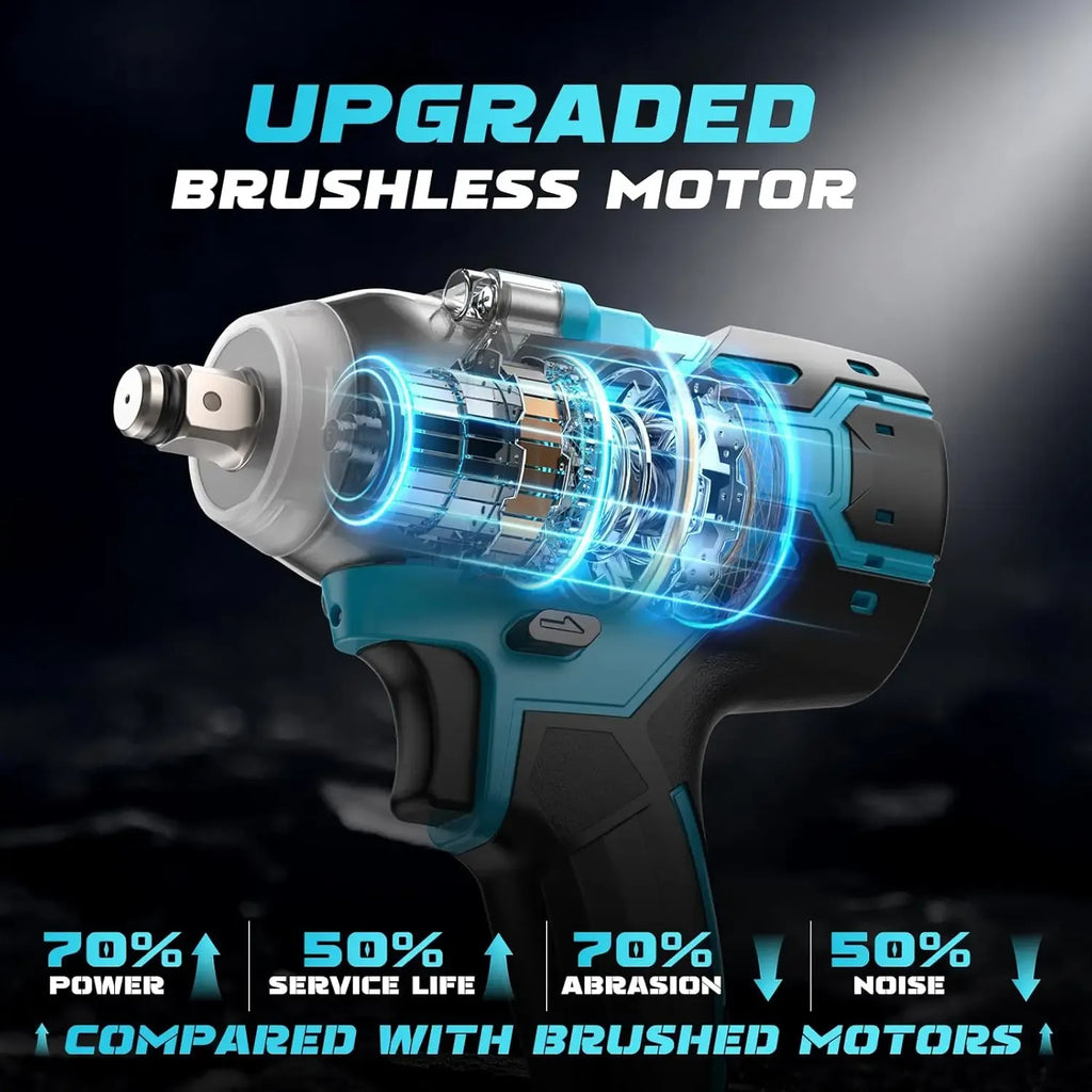 【DealsForYouDays】1/2 Cordless impact Electric Wrenches,3-In-1 High Torque Electric Wrenches With 2x 3000mah Li-Ion Battery,5 Impact Sockets,8 Drills,10 Screws And Tool Case,Impact Tools For Car Lug Nuts (not suitable for modified cars) DealsForYouDays
