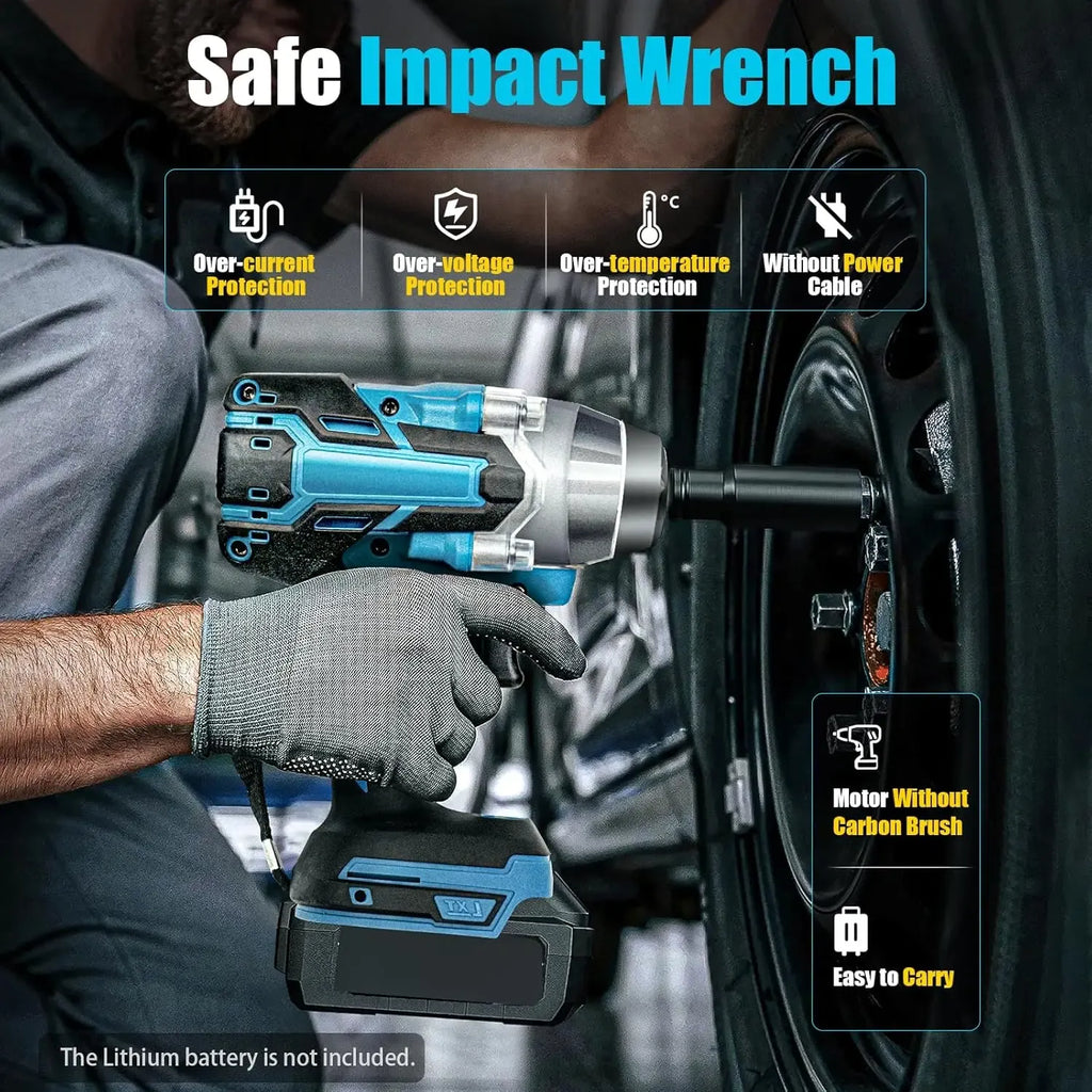 【DealsForYouDays】1/2 Cordless impact Electric Wrenches,3-In-1 High Torque Electric Wrenches With 2x 3000mah Li-Ion Battery,5 Impact Sockets,8 Drills,10 Screws And Tool Case,Impact Tools For Car Lug Nuts (not suitable for modified cars) DealsForYouDays