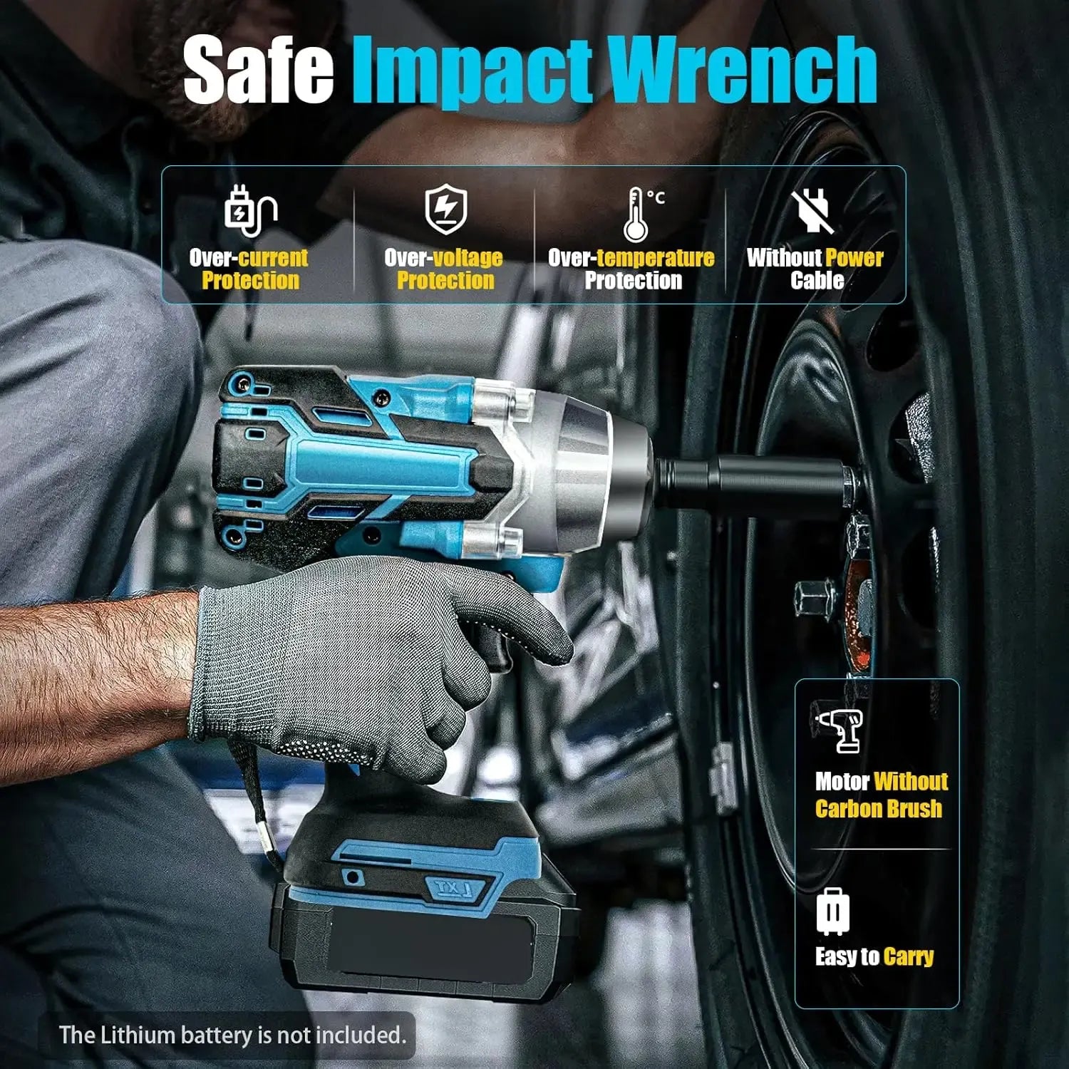 【DealsForYouDays】1/2 Cordless impact Electric Wrenches,3-In-1 High Torque Electric Wrenches With 2x 3000mah Li-Ion Battery,5 Impact Sockets,8 Drills,10 Screws And Tool Case,Impact Tools For Car Lug Nuts (not suitable for modified cars) DealsForYouDays