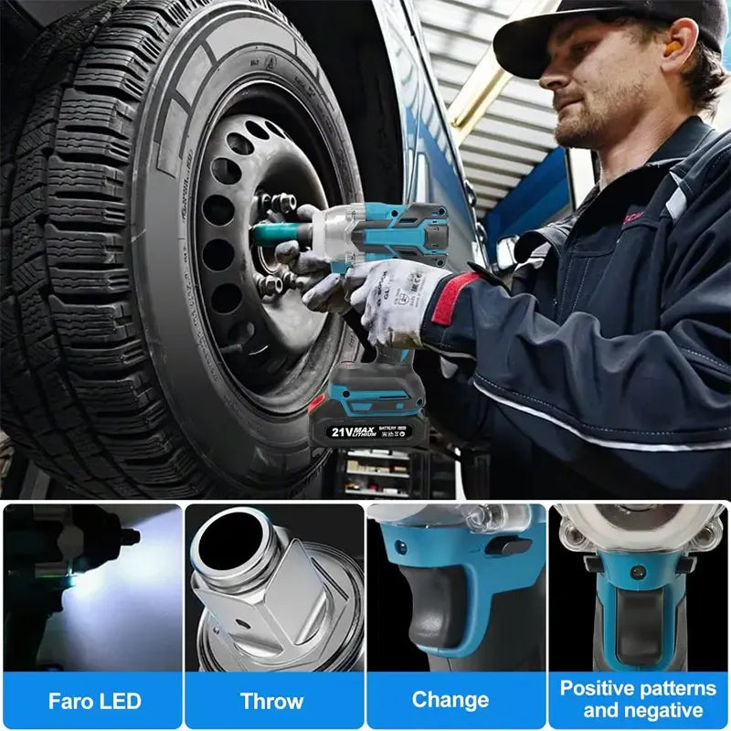 【DealsForYouDays】1/2 Cordless impact Electric Wrenches,3-In-1 High Torque Electric Wrenches With 2x 3000mah Li-Ion Battery,5 Impact Sockets,8 Drills,10 Screws And Tool Case,Impact Tools For Car Lug Nuts (not suitable for modified cars) DealsForYouDays