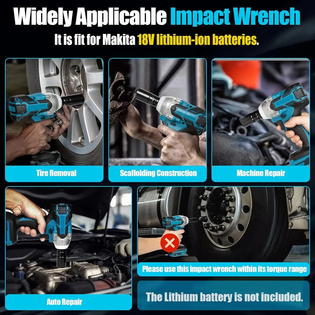 【DealsForYouDays】1/2 Cordless impact Electric Wrenches,3-In-1 High Torque Electric Wrenches With 2x 3000mah Li-Ion Battery,5 Impact Sockets,8 Drills,10 Screws And Tool Case,Impact Tools For Car Lug Nuts (not suitable for modified cars) DealsForYouDays