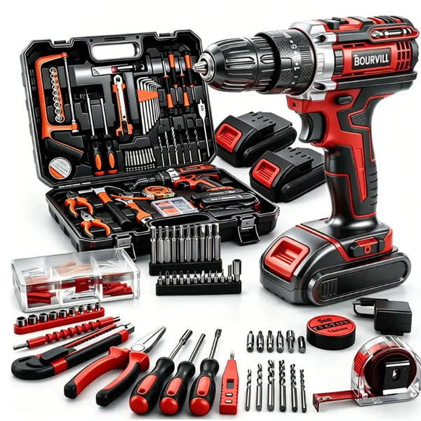 【DealsForYouDays】128 Piece Power Tool Combo Kits with 21V Cordless Drill, Household Tools Set with DIY Hand Tool Kits For Fence Installation, Room Décor, FurnitureAssembly, And Daily Repairs#fathersdaygift #DealsForYouDays