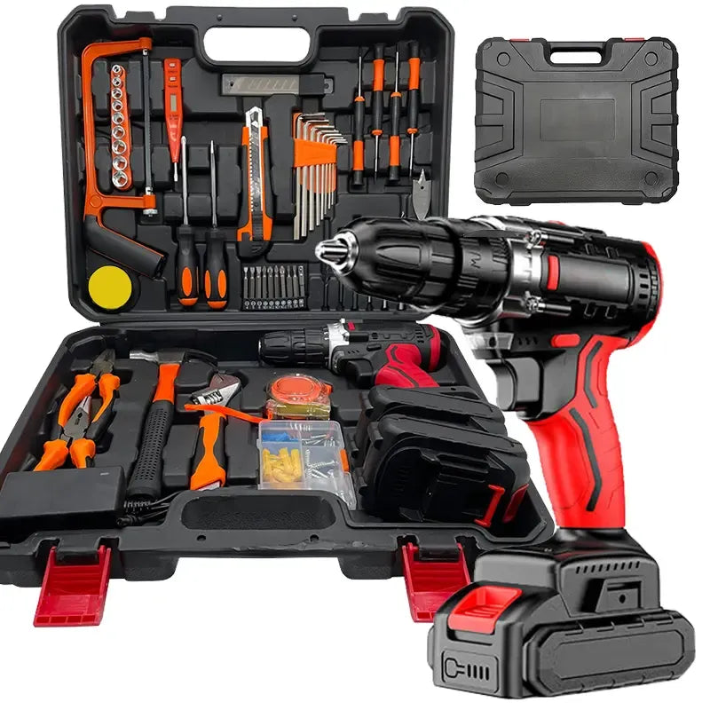 【DealsForYouDays】128 Piece Power Tool Combo Kits with 21V Cordless Drill, Household Tools Set with DIY Hand Tool Kits For Fence Installation, Room Décor, FurnitureAssembly, And Daily Repairs#fathersdaygift #DealsForYouDays