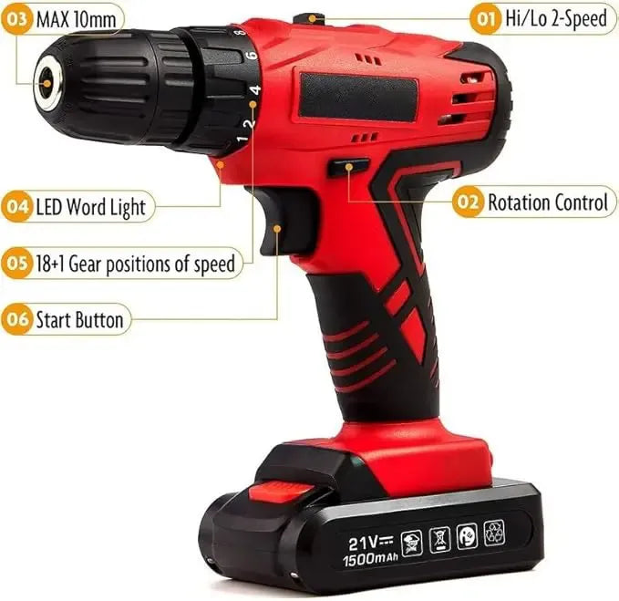 【DealsForYouDays】128 Piece Power Tool Combo Kits with 21V Cordless Drill, Household Tools Set with DIY Hand Tool Kits For Fence Installation, Room Décor, FurnitureAssembly, And Daily Repairs#fathersdaygift #DealsForYouDays