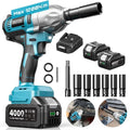 SEESII Cordless Impact Wrench 1/2-inch, High Torque 1200N.m,4.0Ah Battery, 3300RPM, 6 Sockets, Electric Impact Driver, Gift for Home, Vehicles & Men, WH710 Pro DealsForYouDays