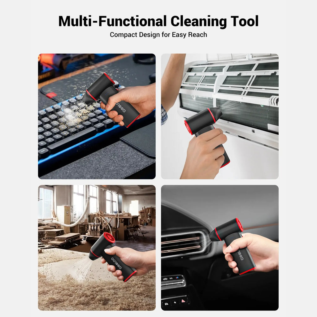 GOOLOO F3 Electric Air Duster- 110000RPM 52m/s Super Power Compressed Air, Variable Speed Canned Air with Fast Charging, Mini Dust Blower for Computer, Keyboard, House, Outdoor and Car