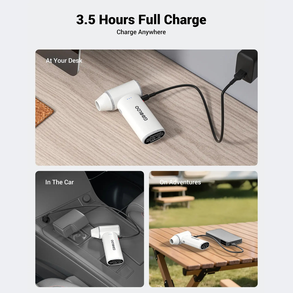 GOOLOO F3 Electric Air Duster- 110000RPM 52m/s Super Power Compressed Air, Variable Speed Canned Air with Fast Charging, Mini Dust Blower for Computer, Keyboard, House, Outdoor and Car