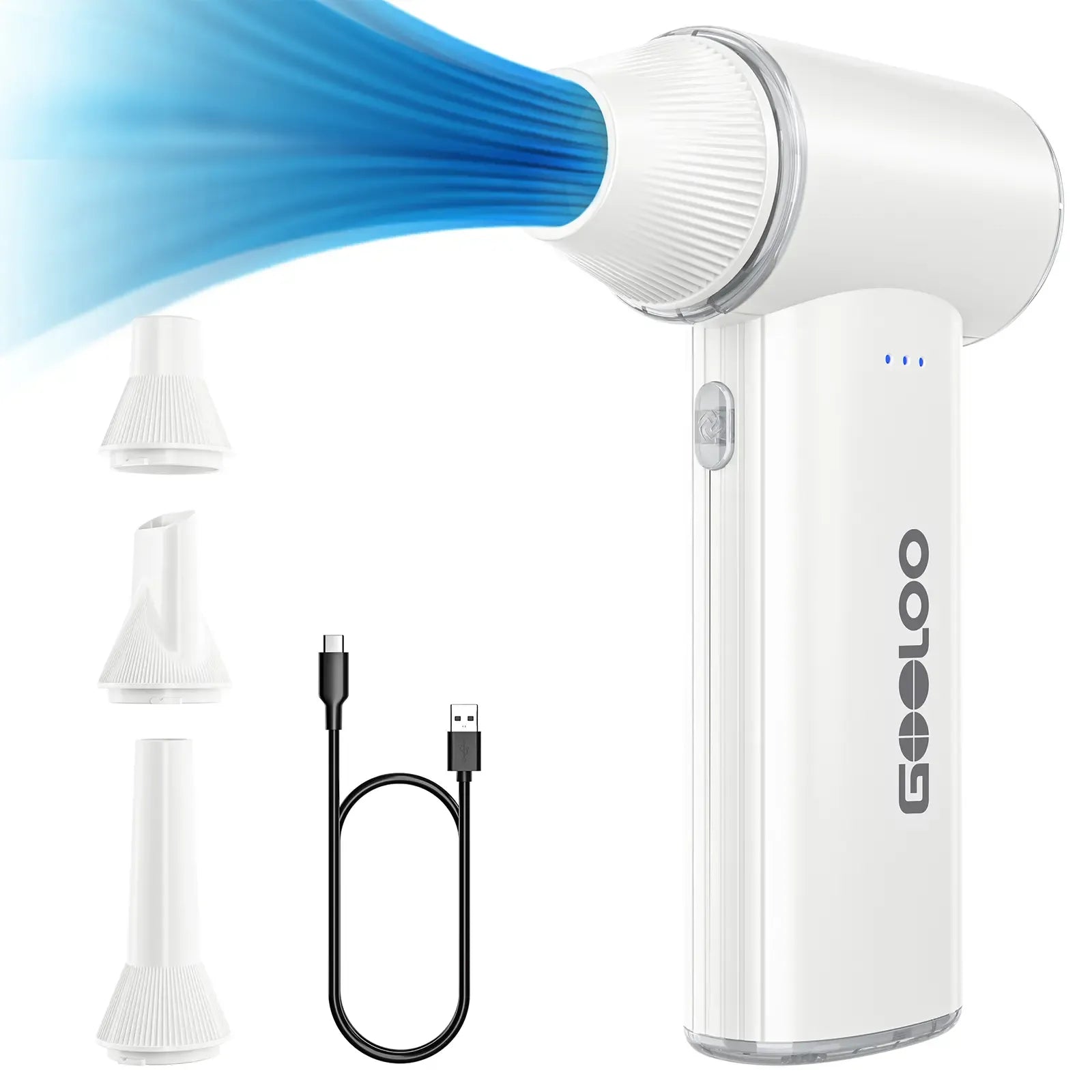 GOOLOO F3 Electric Air Duster- 110000RPM 52m/s Super Power Compressed Air, Variable Speed Canned Air with Fast Charging, Mini Dust Blower for Computer, Keyboard, House, Outdoor and Car