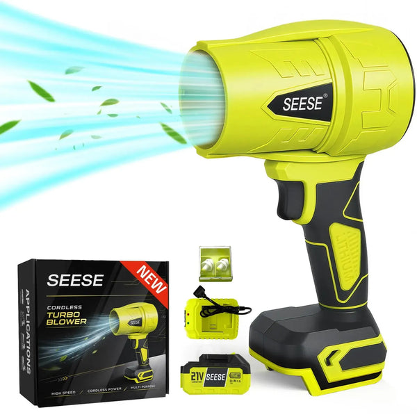 【DealsForYouDays】SEESE Cordless Leaf Blower Violent TurboFan,BrushlessPure Copper Motor Jet Fan With Battery,CordlessTurbo Super Power Air Duster, Car Drying after Wash, SnowRemoval