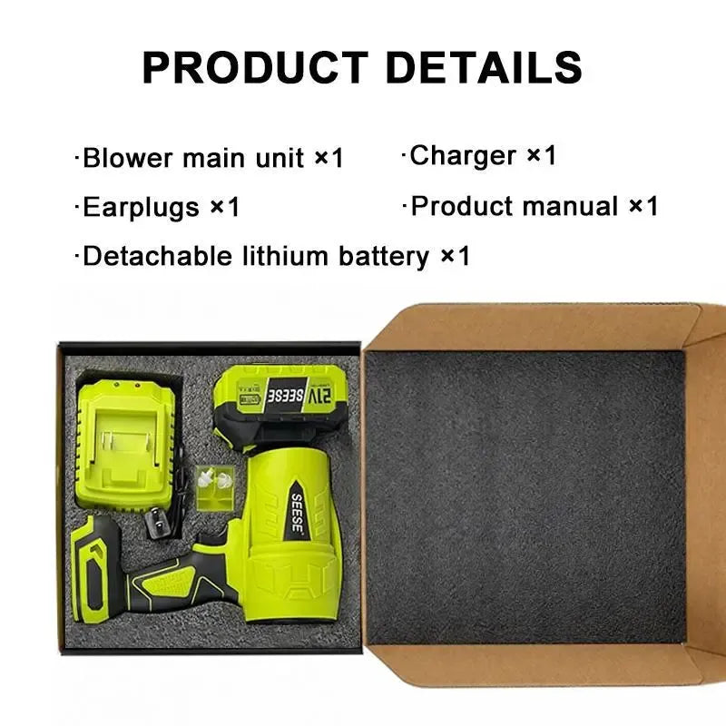 【DealsForYouDays】SEESE Cordless Leaf Blower Violent TurboFan,BrushlessPure Copper Motor Jet Fan With Battery,CordlessTurbo Super Power Air Duster, Car Drying after Wash, SnowRemoval