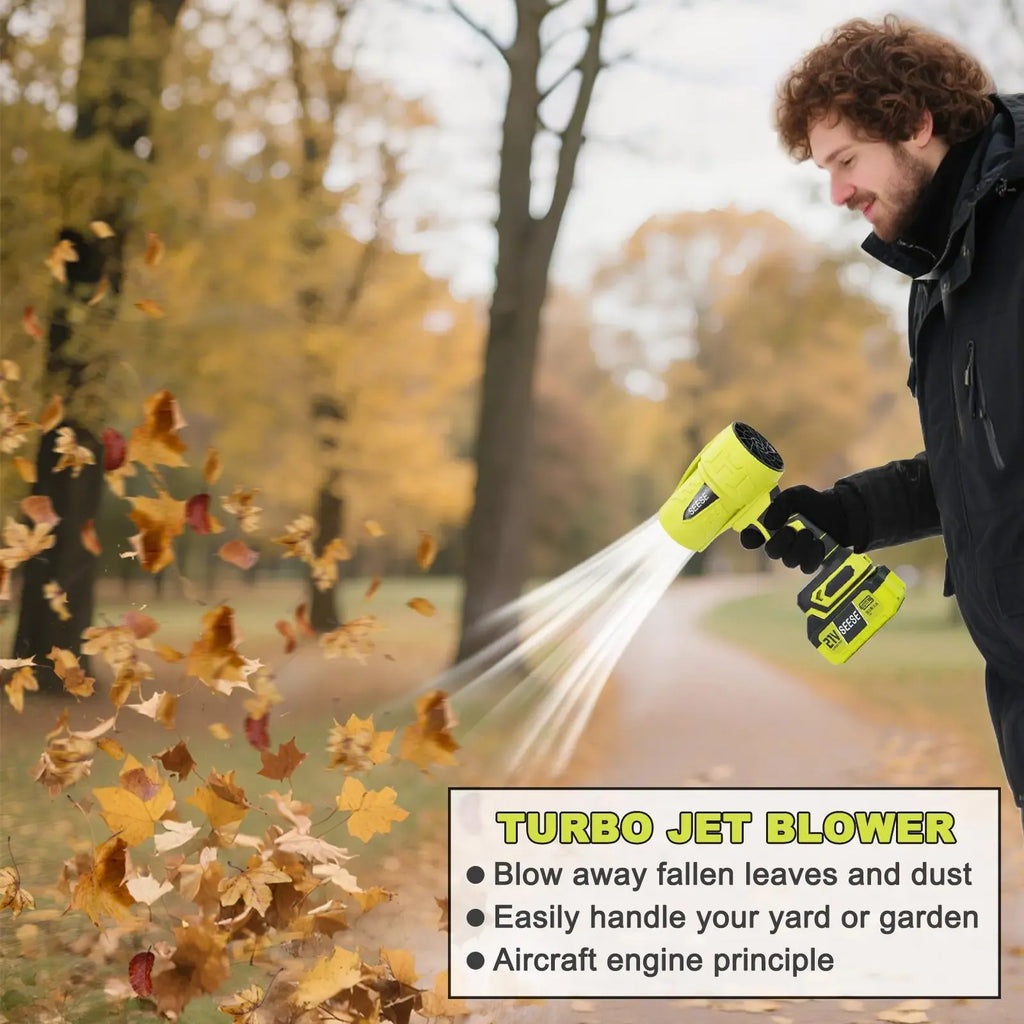 【DealsForYouDays】SEESE Cordless Leaf Blower Violent TurboFan,BrushlessPure Copper Motor Jet Fan With Battery,CordlessTurbo Super Power Air Duster, Car Drying after Wash, SnowRemoval