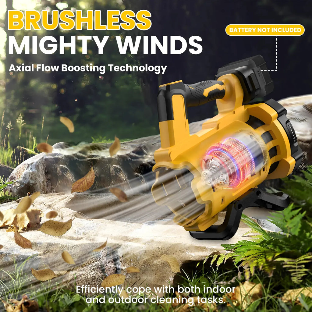 【No Battery】Cordless Leaf Blower for Dewalt 20V Max Battery, For Milwaukee 18V Battery/ For Makita 18V Battery 480 CFM Electric Blower with Brushless Motor, 6 Variable Speed Up to 130MPH, Digital Display Control Handheld Blower for Lawn Care, Yard