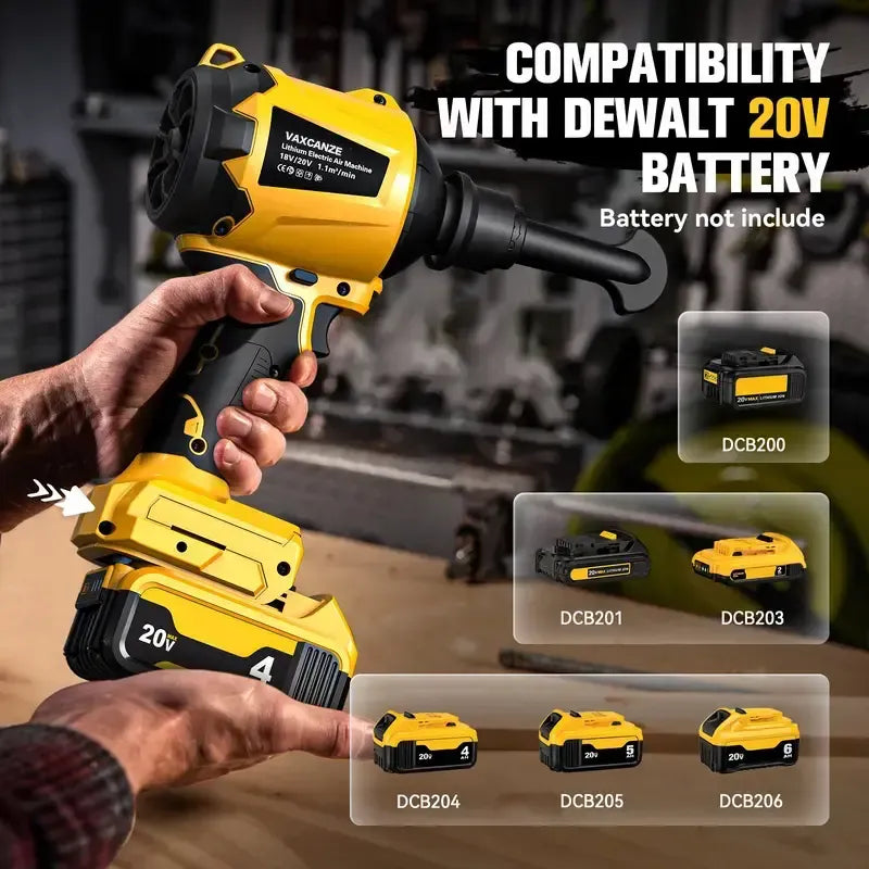 (No Battery)Cordless Dust Blower Compatible with Dewalt 20V Battery, Leaf Blower Brushless Handheld Sawdust Blower 447 MPH/39 CFM for Garages, Sawmill Room, Workshop Cleaning