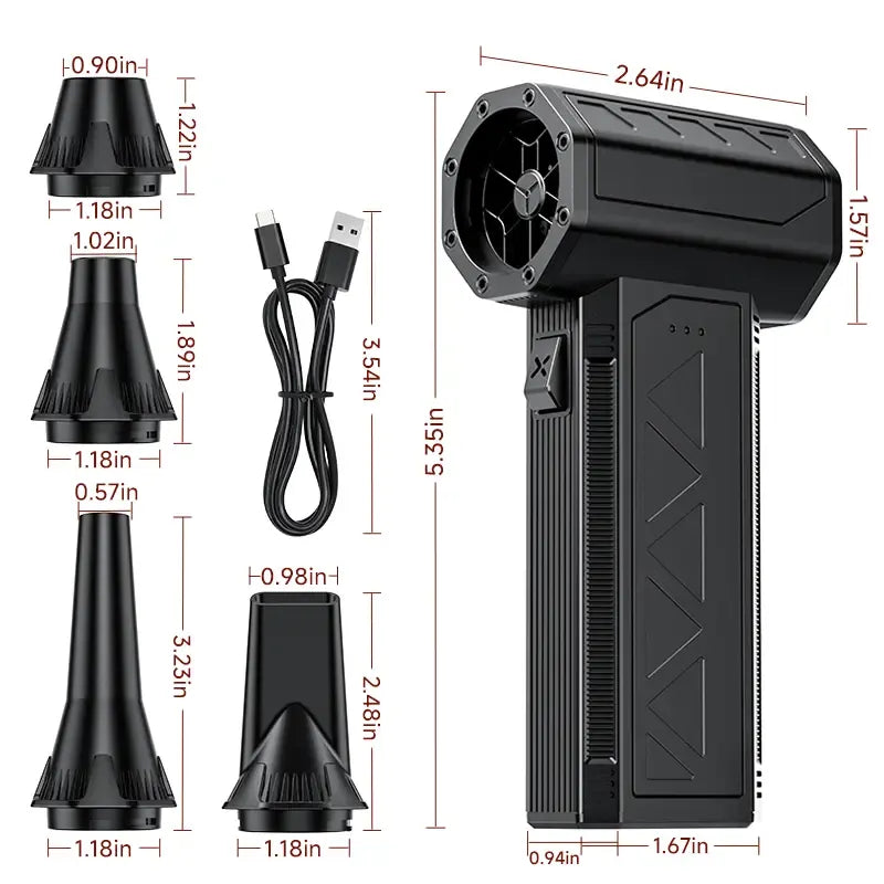 180W Ultra-Powerful Air Duster: 150K RPM for Violent Dust/Snow Removal. Blast Away Debris from PCs, Car AC Vents & Seat Corners, Furniture, Yard Leaves & Pet Hair. High-Speed Handheld Blower with Brushless Motor.