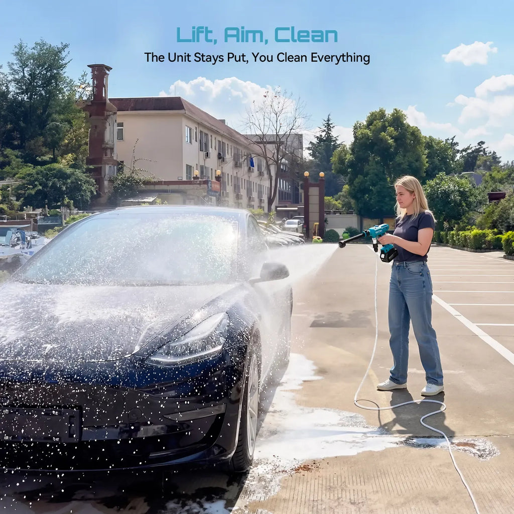 SEESII Cordless Washer Battery Powered, 1500 PSI High Pressure Portable Cordless Car Washer,one 4000mAh Batteries Portable Power Washer with 6-in-1 Nozzle & Foam Cannon for Car Home Garden Patio Fence Cleaning DealsForYouDays