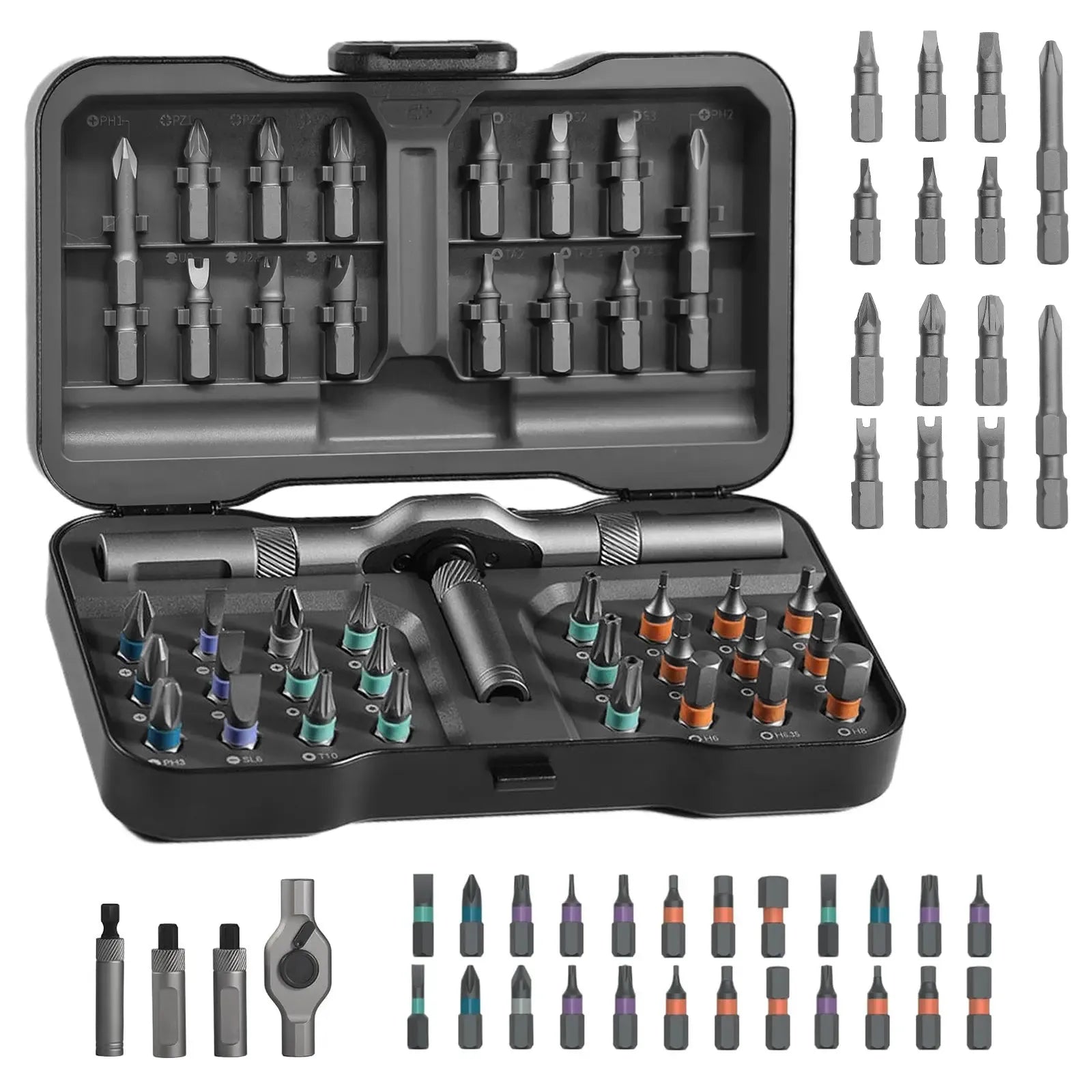 【DealsForYouDays】SEESE 24 in 1 DlY Screwdriver Set,1 Set SwitchableScrewdriver Shape Magnetic Screwdriver Set,Compact and Portable Ratchet Screw0driver SetHome Repair Tool Box