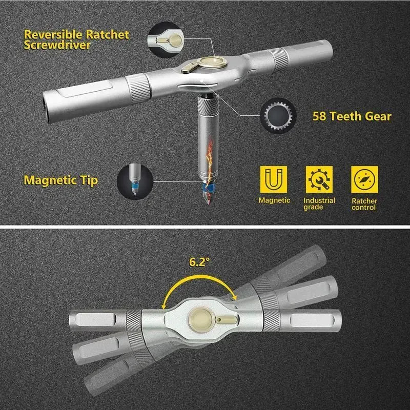 【DealsForYouDays】SEESE 24 in 1 DlY Screwdriver Set,1 Set SwitchableScrewdriver Shape Magnetic Screwdriver Set,Compact and Portable Ratchet Screw0driver SetHome Repair Tool Box