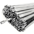 100-Pack 304 Stainless Steel Zip Ties, 11.8 Inches Heavy Duty Self-Locking Cable Ties, 200 Lbs Strength UV Resistant Bundling Cables Tool for Industrial, Automotive Use