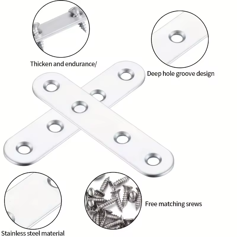 20-Piece Stainless Steel Angle Brackets 78mm Right Angle Furniture Connectors Durable Industrial Hardware for Secure Fastening
