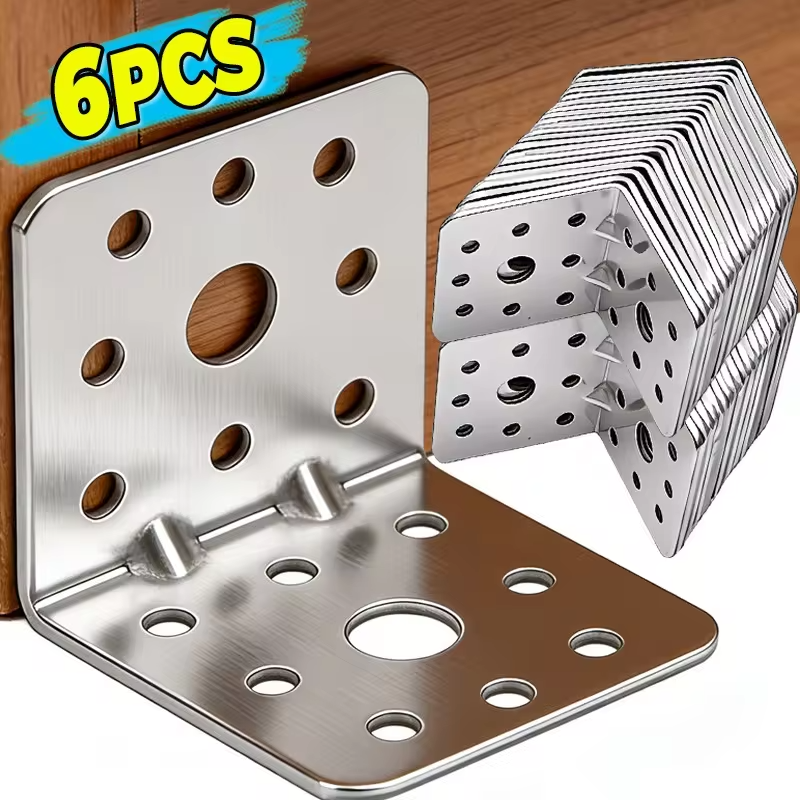 L-Shaped Corner Bracket Heavy Duty Stainless Steel Layer Board Fixed Connector Right Angle Shelf Joint Fasteners Hardware Kits