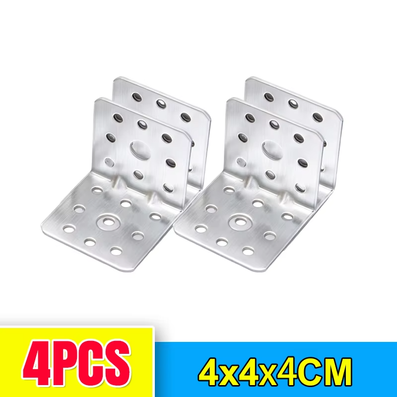 L-Shaped Corner Bracket Heavy Duty Stainless Steel Layer Board Fixed Connector Right Angle Shelf Joint Fasteners Hardware Kits