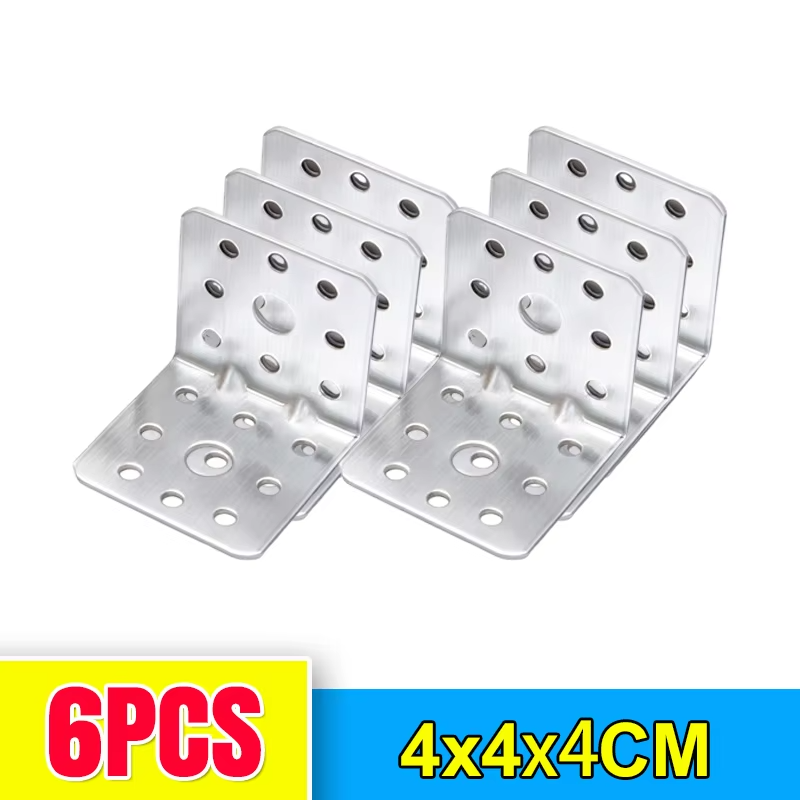 L-Shaped Corner Bracket Heavy Duty Stainless Steel Layer Board Fixed Connector Right Angle Shelf Joint Fasteners Hardware Kits