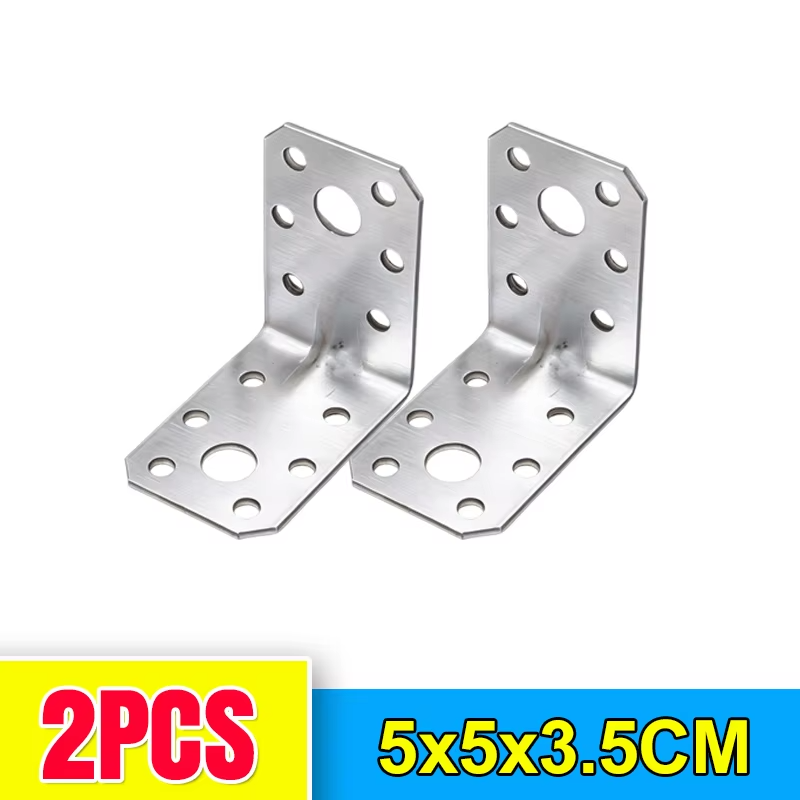 L-Shaped Corner Bracket Heavy Duty Stainless Steel Layer Board Fixed Connector Right Angle Shelf Joint Fasteners Hardware Kits
