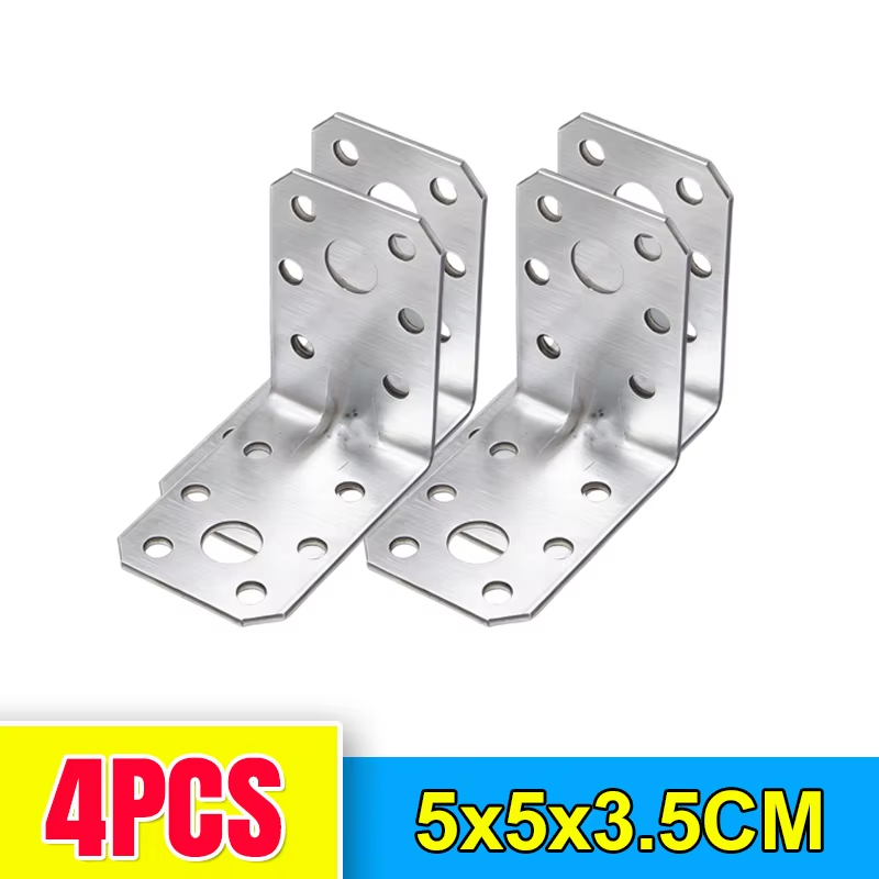 L-Shaped Corner Bracket Heavy Duty Stainless Steel Layer Board Fixed Connector Right Angle Shelf Joint Fasteners Hardware Kits