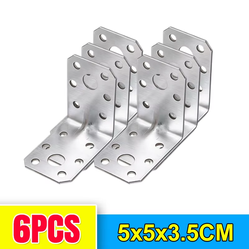 L-Shaped Corner Bracket Heavy Duty Stainless Steel Layer Board Fixed Connector Right Angle Shelf Joint Fasteners Hardware Kits