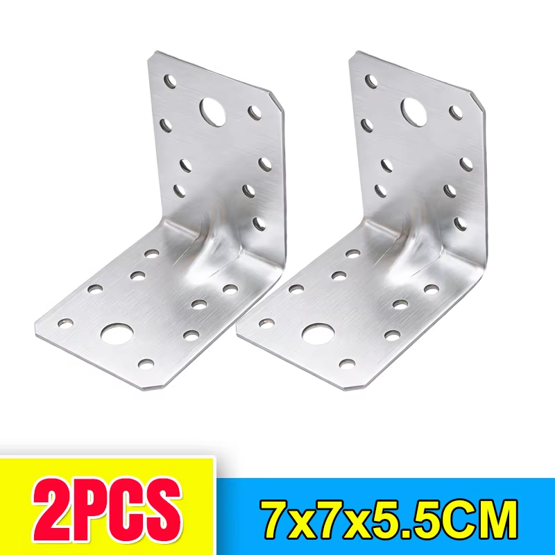 L-Shaped Corner Bracket Heavy Duty Stainless Steel Layer Board Fixed Connector Right Angle Shelf Joint Fasteners Hardware Kits