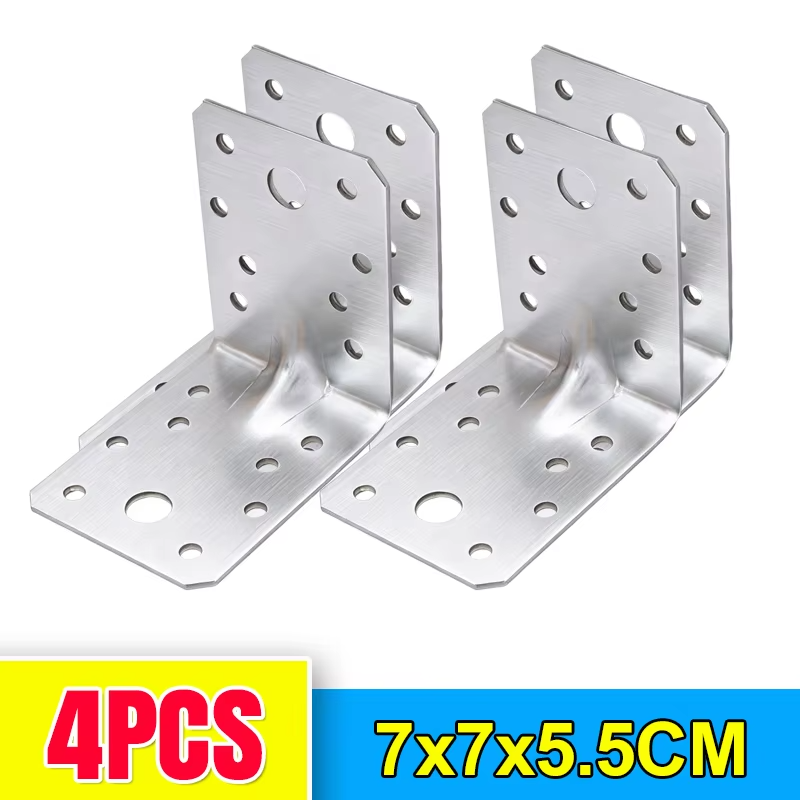 L-Shaped Corner Bracket Heavy Duty Stainless Steel Layer Board Fixed Connector Right Angle Shelf Joint Fasteners Hardware Kits