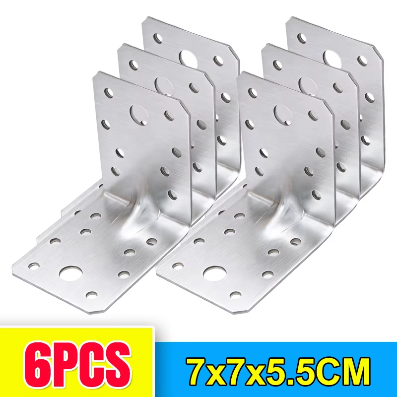 L-Shaped Corner Bracket Heavy Duty Stainless Steel Layer Board Fixed Connector Right Angle Shelf Joint Fasteners Hardware Kits