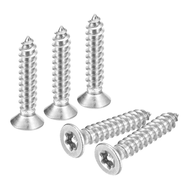 Uxcell 50/60/100pcs M3 M4 M5 M6 304 Stainless Steel Flat Countersunk Head Torx Screws Tamper-proof Security Wood Screws