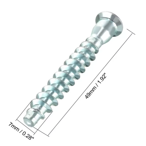20Pc 7x39/49/59/69mm Hex Socket Drive Countersunk Head Furniture Confirmat Screws Wood Self tapping Connecting Screw Zinc Plated